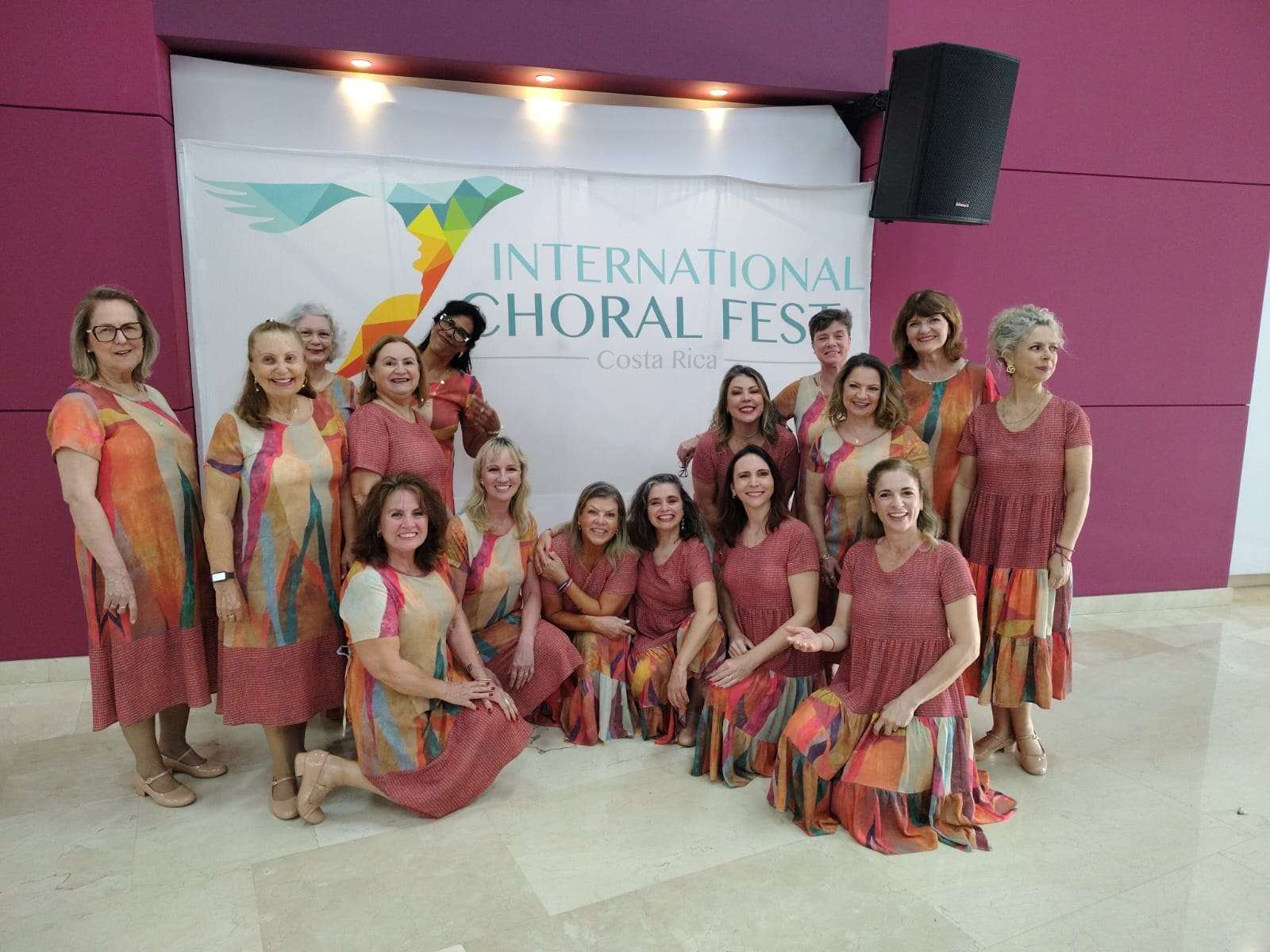 Women’s choir posing during Choral Fest Costa Rica.