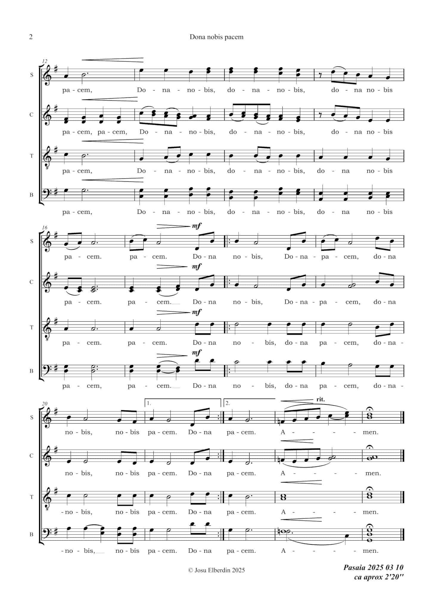 Dona nobis pacem Josu Alberdine §002