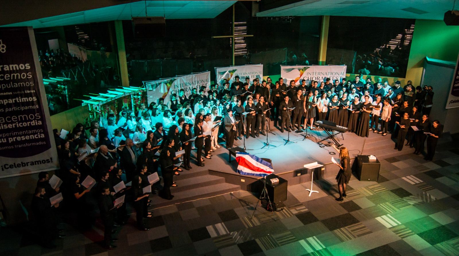 Choir singer performing during Choral Fest Costa Rica for Peace, representing international connection through music and cultural exchange.