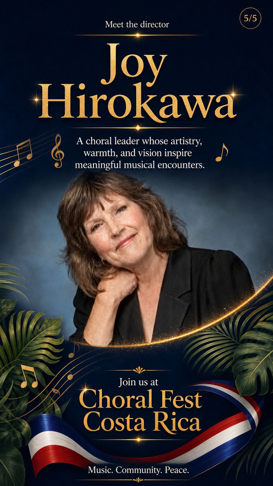 Joy Hirokawa – Choral Fest Costa Rica Director Profile Joy Hirokawa, choral director featured at Choral Fest Costa Rica, celebrating music, community and peace.