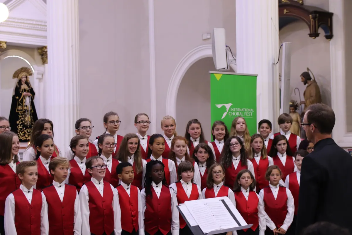 Youth choir performing during a customized choral program in Costa Rica.