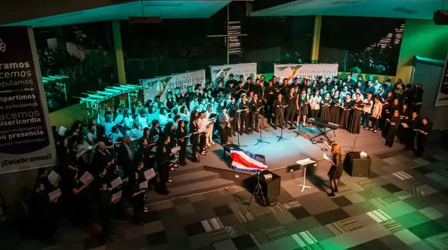 Choirs from Costa Rica, Brazil and the United States during the 2026 Final Gala.