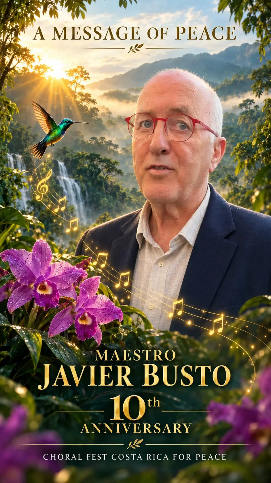 Maestro Javier Busto message of peace for the 10th anniversary of Choral Fest Costa Rica